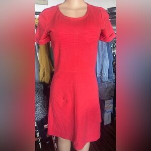 J. Crew Red A-Line Short Sleeved Mini Dress